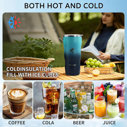 20Oz Insulated Tumbler With Straw And Lid, Stainless Steel Coffee Cup, Double Wall Vacuum Travel Mug,Spill proof Iced Coffee Tumbler, Beach tumbler, Green Red Tumbler