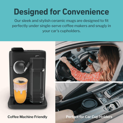 NOVA CERAMICS Coffee Tumbler – Travel Mug - On the Go Coffee Mug – Microwave & Dishwasher Safe Green Coffee Tumbler - Gifts For Women Men Him Her – 16oz – Monsoon