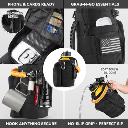 KXIAOCHEN Insulated Water Bottle With Strap, Cold For 48 Hrs Leak Proof, Triple Wall Stainless Steel Sports Water Bottle With Straw And Spout Lid For Gym Hiking Travel