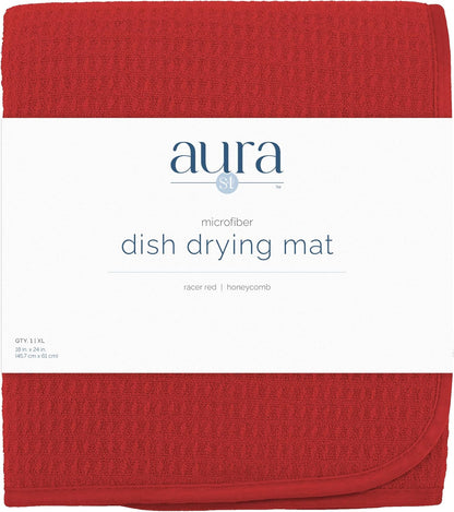 S&T INC. Dish Drying Mat XL, 18” x 24”, Absorbent Microfiber Kitchen Counter Mat, Dish Drying Pad for Dishes, Utensils, Pots and Pans, Extra Large, Charcoal