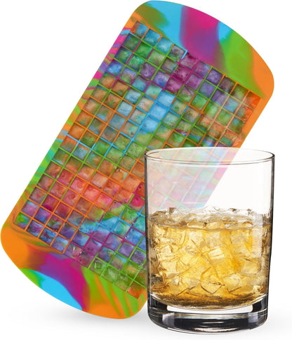 Host Ice Cube Tray, Makes Four 5-Inch Long Cubes, Durable Silicone Trays with Easy Release Design, Perfect for Water Bottles and Highball Glasses, Home Bar Accessories, Set of 1, Marble
