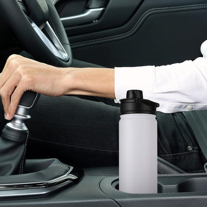HASLE OUTFITTERS 32 oz Insulated Water Bottle Stainless Steel Double Walled Vacuum Sports Water Bottle with 2 Lids (Straw and Spout Lid) for Gym Camping Hiking(Black,1)