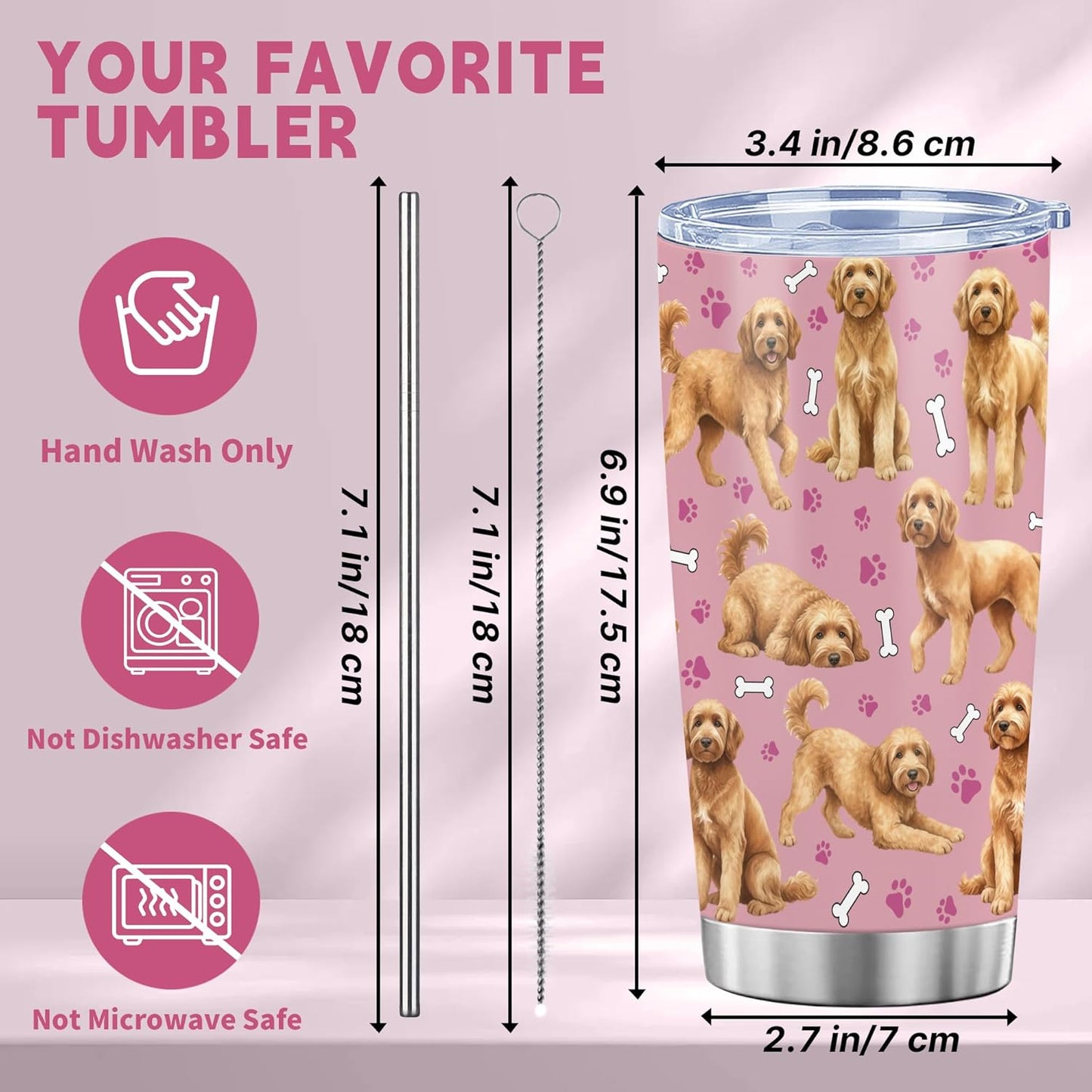 Beagle Gifts for Women Men, 40oz Stainless Steel Insulated Tumbler Travel Cup Mug, Funny and Unique Beagle Gifts for Dog Lover - Colors B