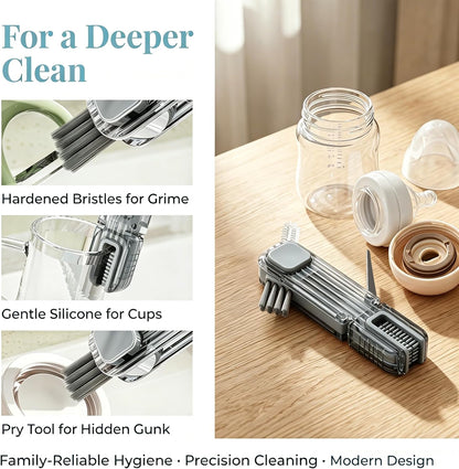 3 in 1 Cup Lid Gap Cleaning Brush Set, Multifunctional Insulation Bottle Cleaning Tools, Mutipurpose Tiny Silicone Cup Holder Cleaner, Home Kitchen Cleaning Tools