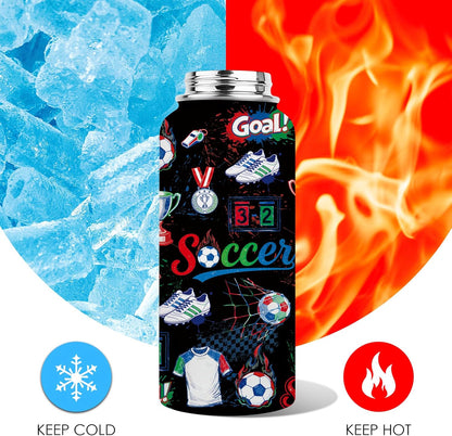 Pickleball Water Bottle 32oz | Insulated Stainless Steel Travel Tumbler with Lid Leak-Proof Keep Hot or Cold, BPA-Free |Dink Responsibly Gifts for Pickleball Lovers