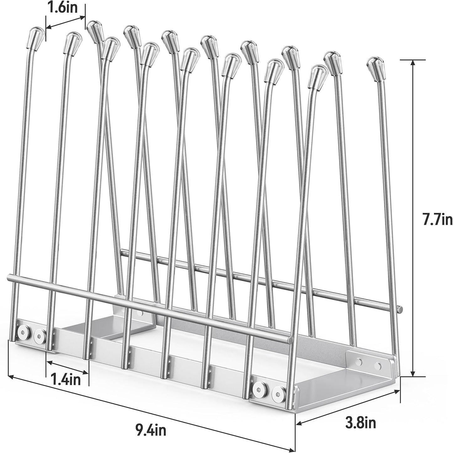 Plastic Bag Drying Rack, Metal Reusable Silicone Ziplock Bag & Bottle Drying Stand, Lerine Drying Rack Kitchen Organizer, Silver