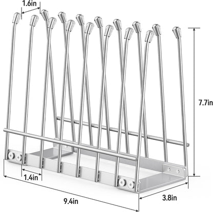Plastic Bag Drying Rack, Metal Reusable Silicone Ziplock Bag & Bottle Drying Stand, Lerine Drying Rack Kitchen Organizer, Silver
