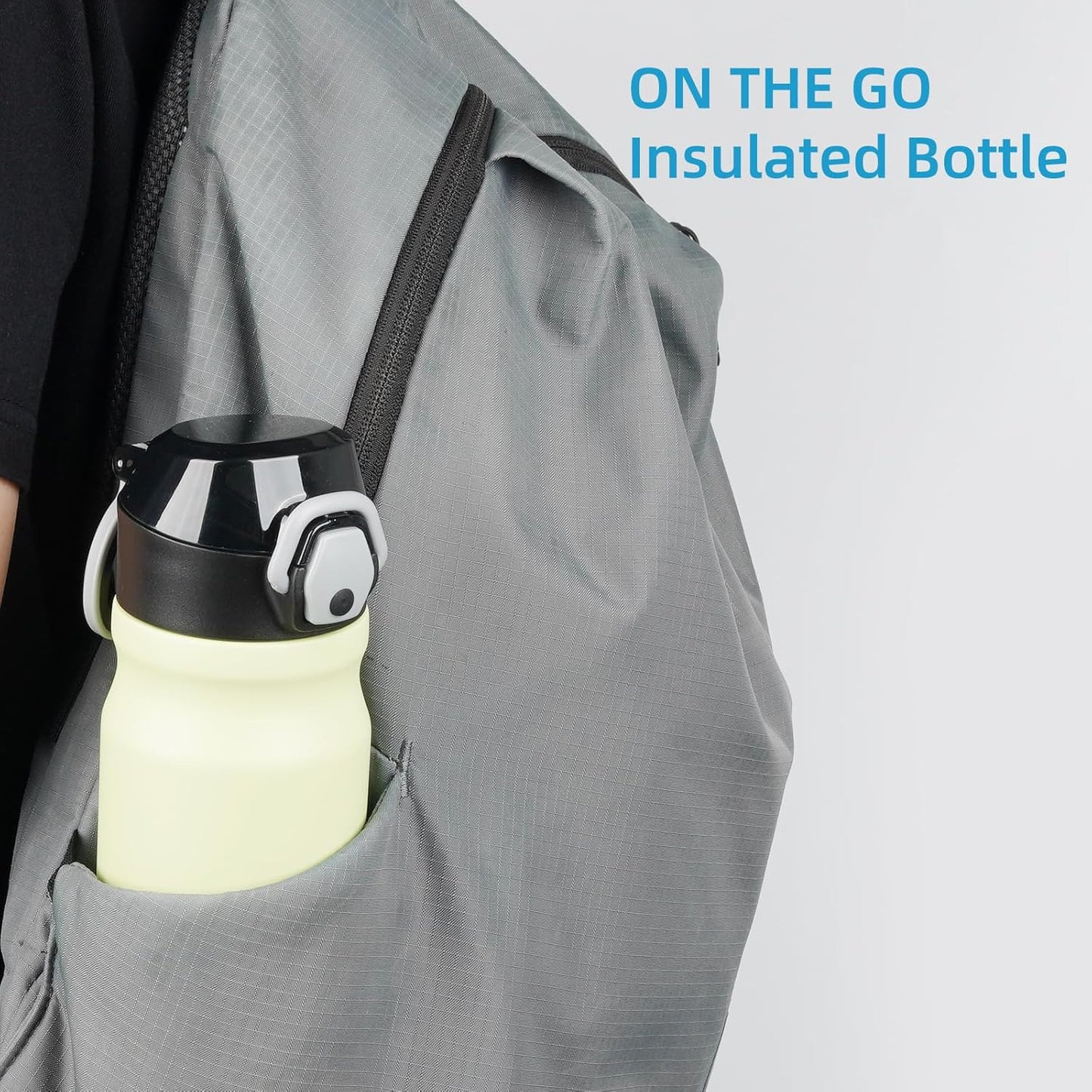 Konokyo 18 oz Insulated Water Bottle with Straw Lid, Stainless Steel Vacuum Sports Water Bottle, Leak-Proof Reusable Metal Flask with Carry Loop, BPA-Free Travel Bottle for Gym, School, Office
