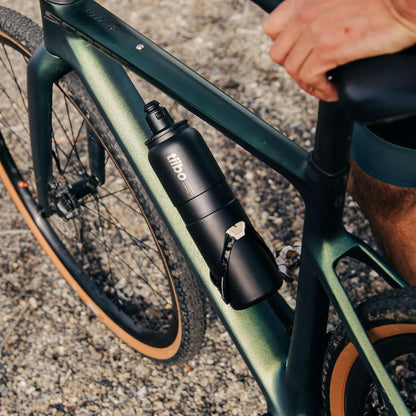 tiibo Vacuum Insulated Stainless Steel Bike Water Bottle, Double Wall, No-Squeeze, Fast Flow Sport Nozzle, Designed for Cycling, Biking, Fitness & Sports, Fits Most Bike Cages (Brushed, 23OZ)