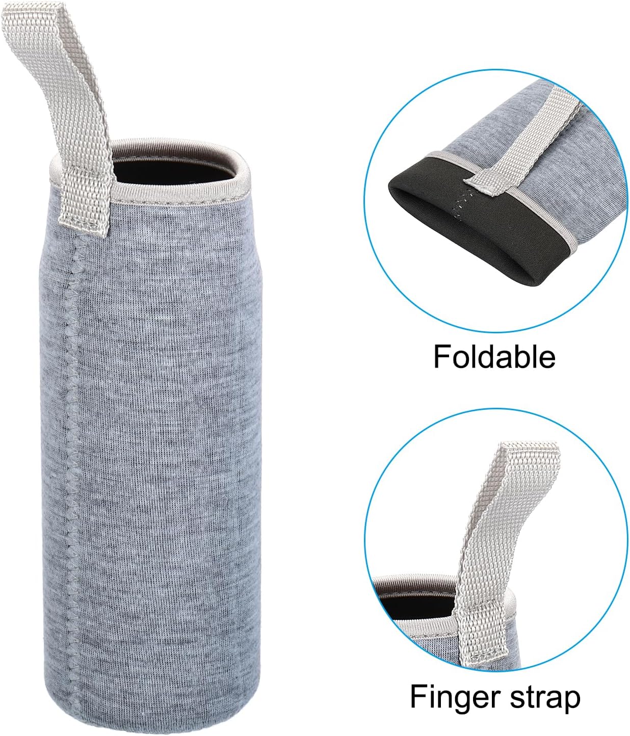 PATIKIL Water Bottle Sleeves, Neoprene Insulated Bottle Bag Holder Carrier Pouch with Finger Strap