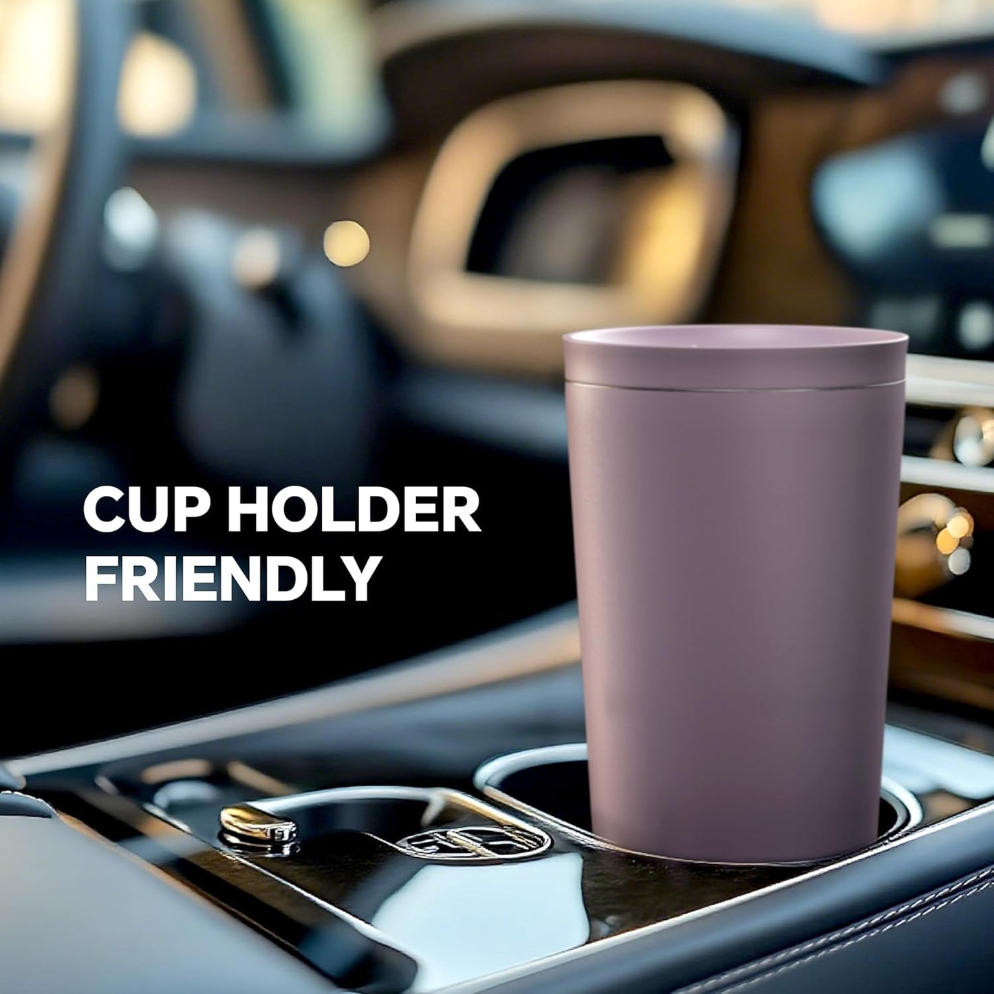 Ideus 17 oz Travel Coffee Mug, Double Wall Vacuum Stainless Steel Insulated Coffee Tumbler With Lid, Splash-Proof & Cup Holder Friendly, Keeps Drinks Hot/Cold, Dishwasher Safe, Purple