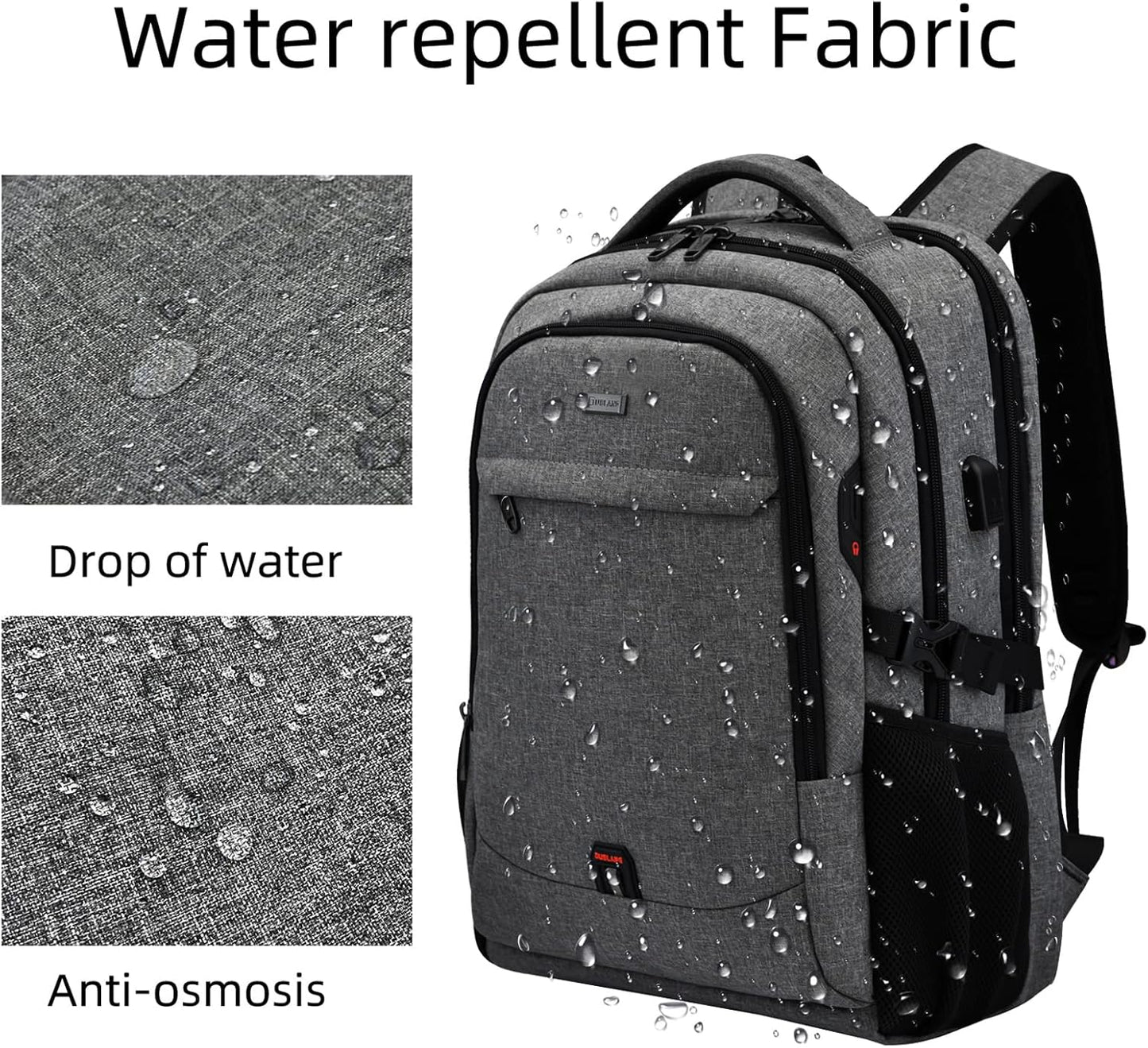 DUSLANG 17 Inch Laptop Backpack for Travel Water Resistant College Backpack for Men/Women Laptop Bag with USB Charging Port,Black - Colors A