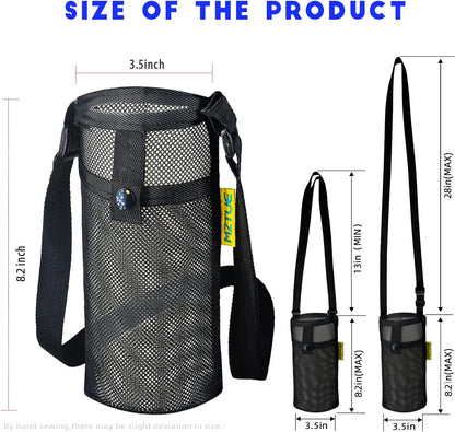 Water Bottle Holder with Strap, Premium Water Bottle Carrier with Strap Easy Clean, Light Water Bottle Carrier Bag, Water Bottle Holder with Pocket for Hiking, Walking, Travel