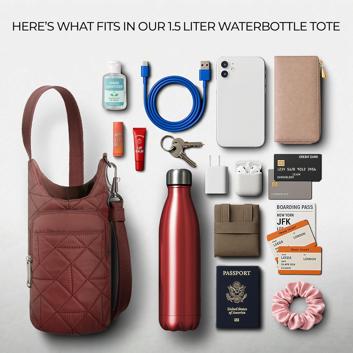 Travelon Anti-Theft Boho Insulated Water Bottle Tote