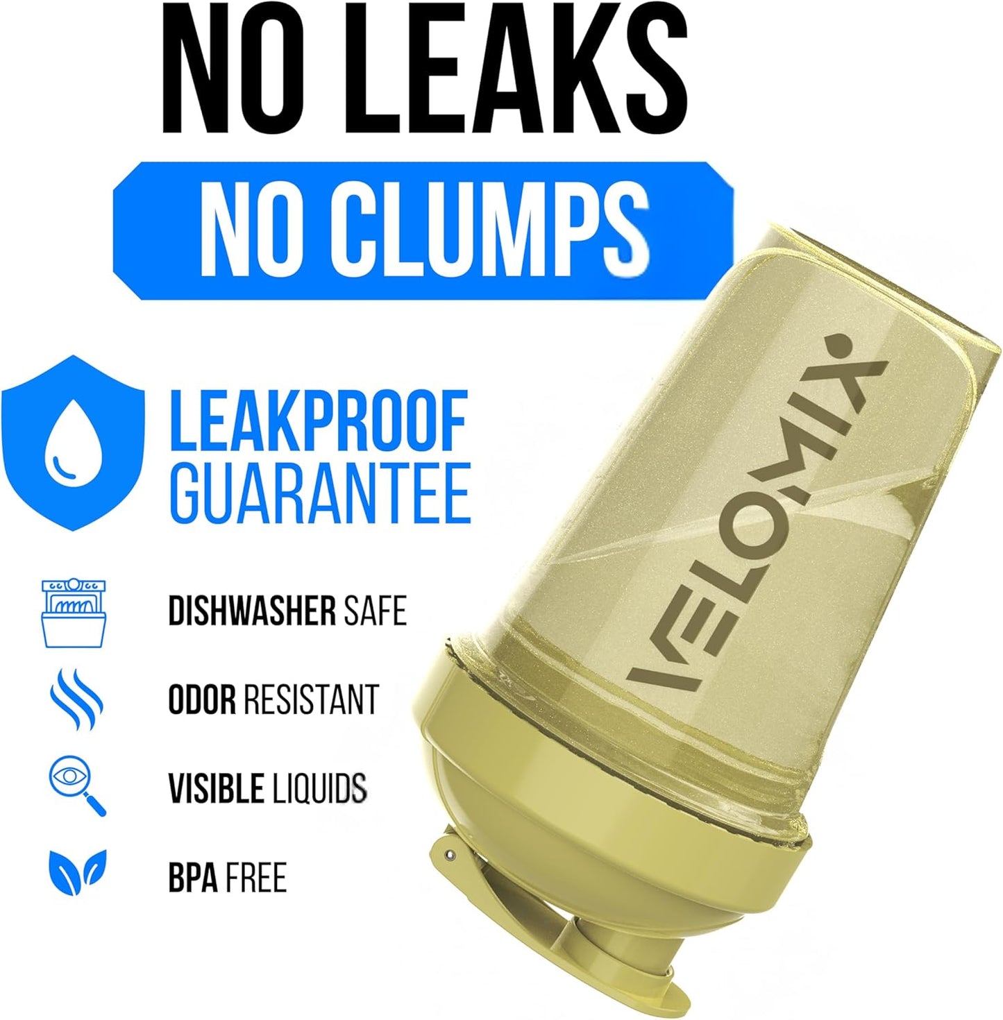 VELOMIX -6 PACK- 20 oz Protein Shaker Bottle for Protein Mixes - 6x Wire Whisk | Leak Proof Shaker Cups for Protein Shakes | Stackable Protein Shaker Bottle Pack | Dishwasher Safe (Pastel Shades)