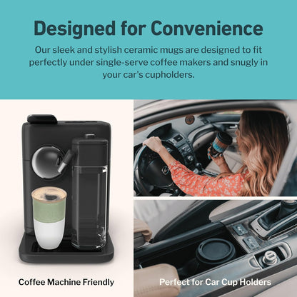 NOVA CERAMICS Coffee Tumbler – Travel Mug - On the Go Coffee Mug – Microwave & Dishwasher Safe Green Coffee Tumbler - Gifts For Women Men Him Her – 16oz – Monsoon