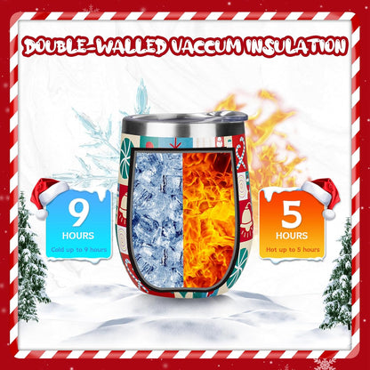 12oz/4 Pack Wine Tumbler Glasses with Lid Stemless Double Wall Vacuum Stainless Steel Travel Tumbler Keeping Cold & Hot for Wine,Coffee,Cocktails,Drinks-Family and Gifts (Multi color-dark)