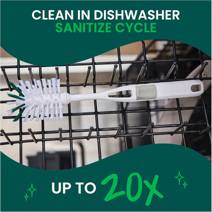 Scotch-Brite Glass and Water Bottle Brush, Long-Lasting, Safe on Glassware, Shaker Bottles, Food Processors, & More, Non-slip handle, Durable, Reusable, Clean in Top Rack of Your Dishwasher