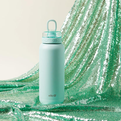 Ello Cooper 22oz Stainless Steel Water Bottle with Straw and Carry Handle, Double Walled and Vacuum Insulated Metal, Leak Proof Locking Lid with Soft Silicone Spout, Reusable, BPA Free, Lilac