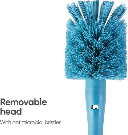 Owala 2-in-1 Water Bottle Brush Cleaner and Water Bottle Straw Cleaner Brush, Water Bottle Brush with Removable Head and Twist n� Hide Straw Brush, Smokey Blue