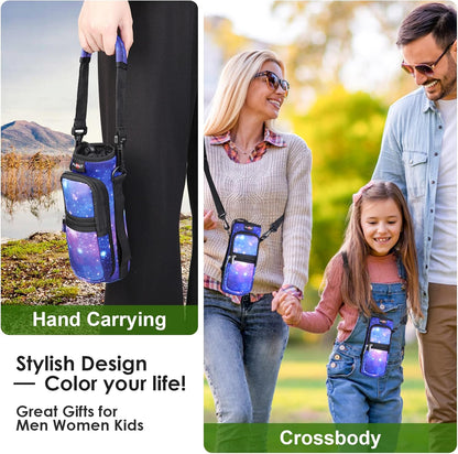 AUPET Water Bottle Sling Bag Sleeve Holder Carrier 25/32/40/64 oz,Insulated Crossbody Water Bottle Case Cover with Strap and Pockets for Men/Women Walking Hiking