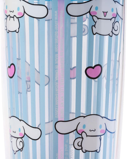 Silver Buffalo Sanrio Hello Kitty Milk Carton Pattern Plastic Boba Tumbler w Lid and Wide Straw, 24 Ounces