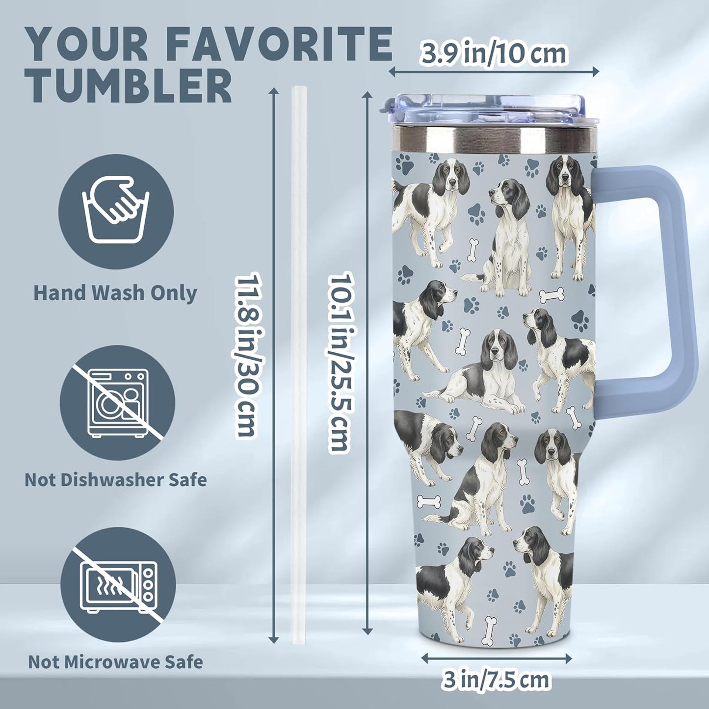 Beagle Gifts for Women Men, 40oz Stainless Steel Insulated Tumbler Travel Cup Mug, Funny and Unique Beagle Gifts for Dog Lover - Colors A