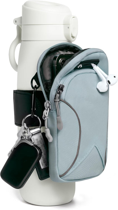 Gym Water with Phone Holder & Wallet, Water Bottle Caddy Versatile Sleeve Bag for Running Sports & Daily Use