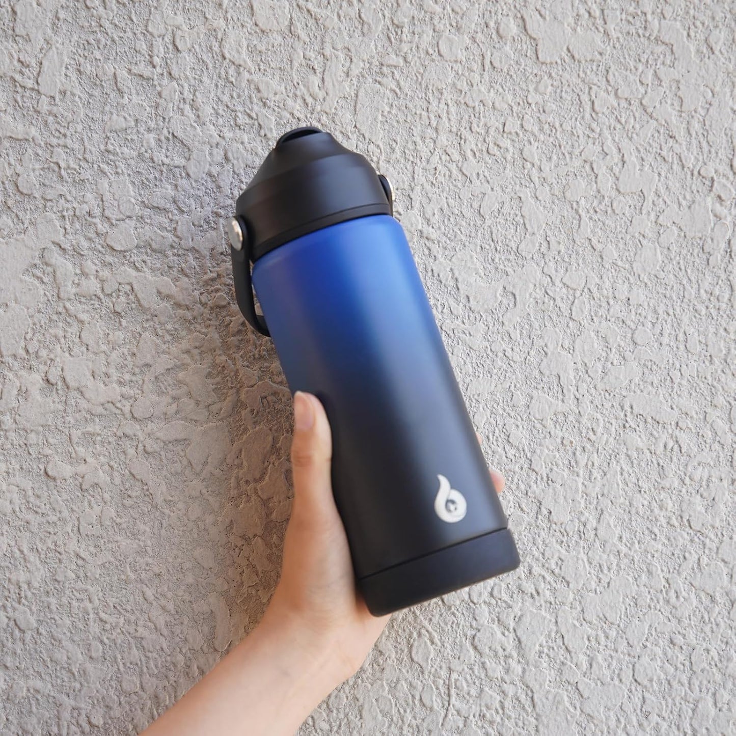 BJPKPK Insulated Water Bottle with Straw Lid, 18oz Thermo Water Bottles with Soft Nozzle, Flex Handle & Non-slip Boot, BPA Free Leak Proof Stainless Steel Metal Thermo, Tumblers, Cups,Sea Salt