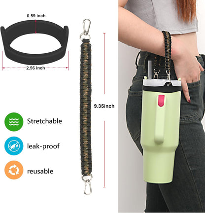 Wongeto Paracord Handle Strap for Stanley Cup - Heavy Duty Compatible with Stanley 40oz 30oz Tumbler, Stanley Cup Accessories