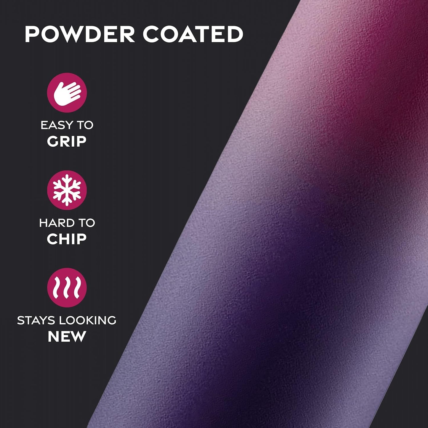FineDine Water Bottle - Stainless Steel Insulated Water Bottle with Straw Lid, Flip Lid & Wide-Mouth Cap - Keeps Hot and Cold - 25 Oz / 739ml - Dreamy Purple