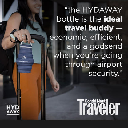 HYDAWAY 17oz Travel Collapsible Water Bottle - BPA-Free, Leakproof, Lightweight, Space-Saving
