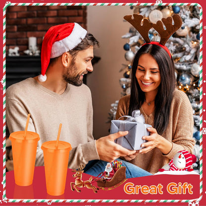 24 Pack Plastic Tumblers with Lids and Straw, Reusable Cups with Lids and Straws Colorful Cups for Cold Drink Iced Coffee, Plastic Tumbler Bulk for Party Birthday Gifts (24 oz, Stylish Colors)