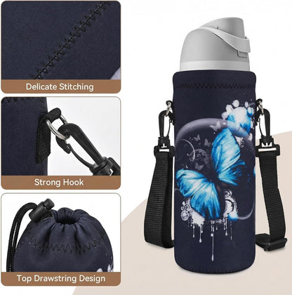 AUPET Water Bottle Bag Carrier,24oz/32oz Insulated Neoprene bottle Sling Holder Case Pouch Cover for 1000ML/750ML Bottles with Shoulder Strap for walking
