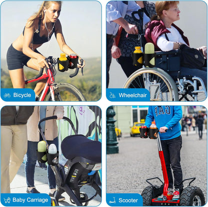 Accmor Stroller Cup Holder, Universal Cup Holder for Walker Wheelchair Bike, 360° Rotatable Stroller Cup Holder Attachment Accessories for Walker, Wheelchair, Scooter
