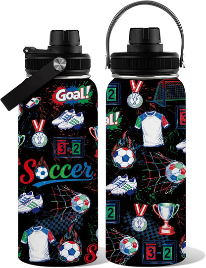 Pickleball Water Bottle 32oz | Insulated Stainless Steel Travel Tumbler with Lid Leak-Proof Keep Hot or Cold, BPA-Free |Dink Responsibly Gifts for Pickleball Lovers