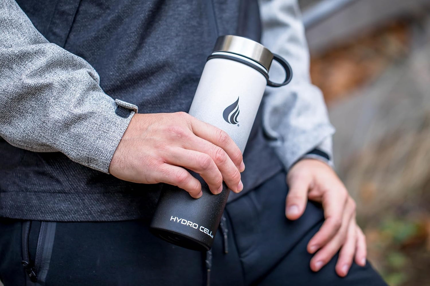 HYDRO CELL Stainless Steel Insulated Water Bottle with Straw - For Cold & Hot Drinks - Metal Vacuum Flask with Screw Cap and Modern Leakproof Sport Thermos for Adults (Neon 18oz)