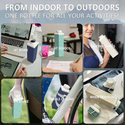 BEAUTAIL Collapsible Water Bottles 24.3oz, Foldable Travel Water Bottle, Portable & Lightweight, Leakproof & Reusable for Traveling Camping Hiking Yoga Sports Outdoor School Office