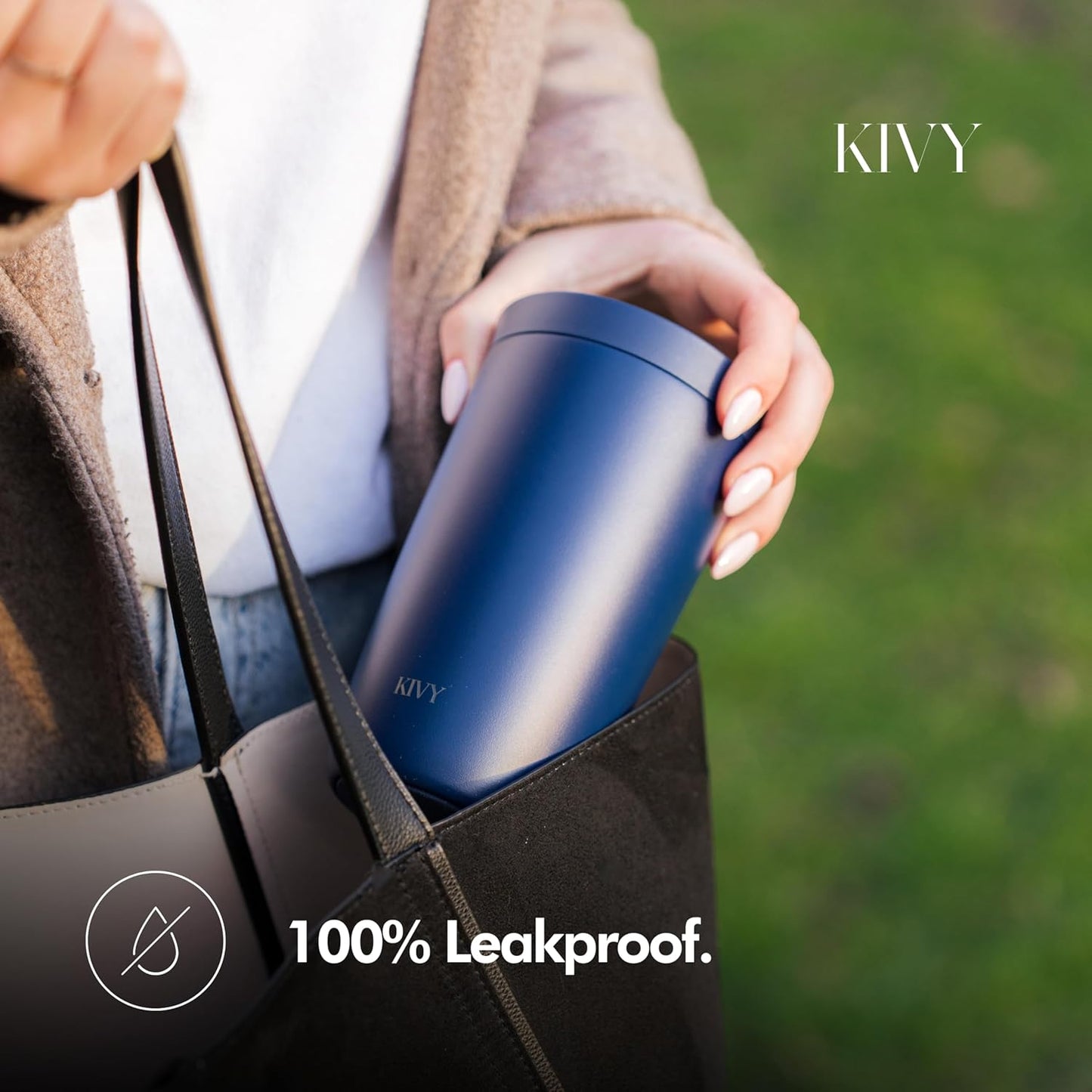 KIVY Travel Coffee Mug Tumbler [24h Cold | 6h Hot] Insulated Coffee Tumbler Stainless Steel - Leak Proof Coffee Travel Mug - 12oz Insulated cup to go for hot & cold drinks - Cups for Women & Men