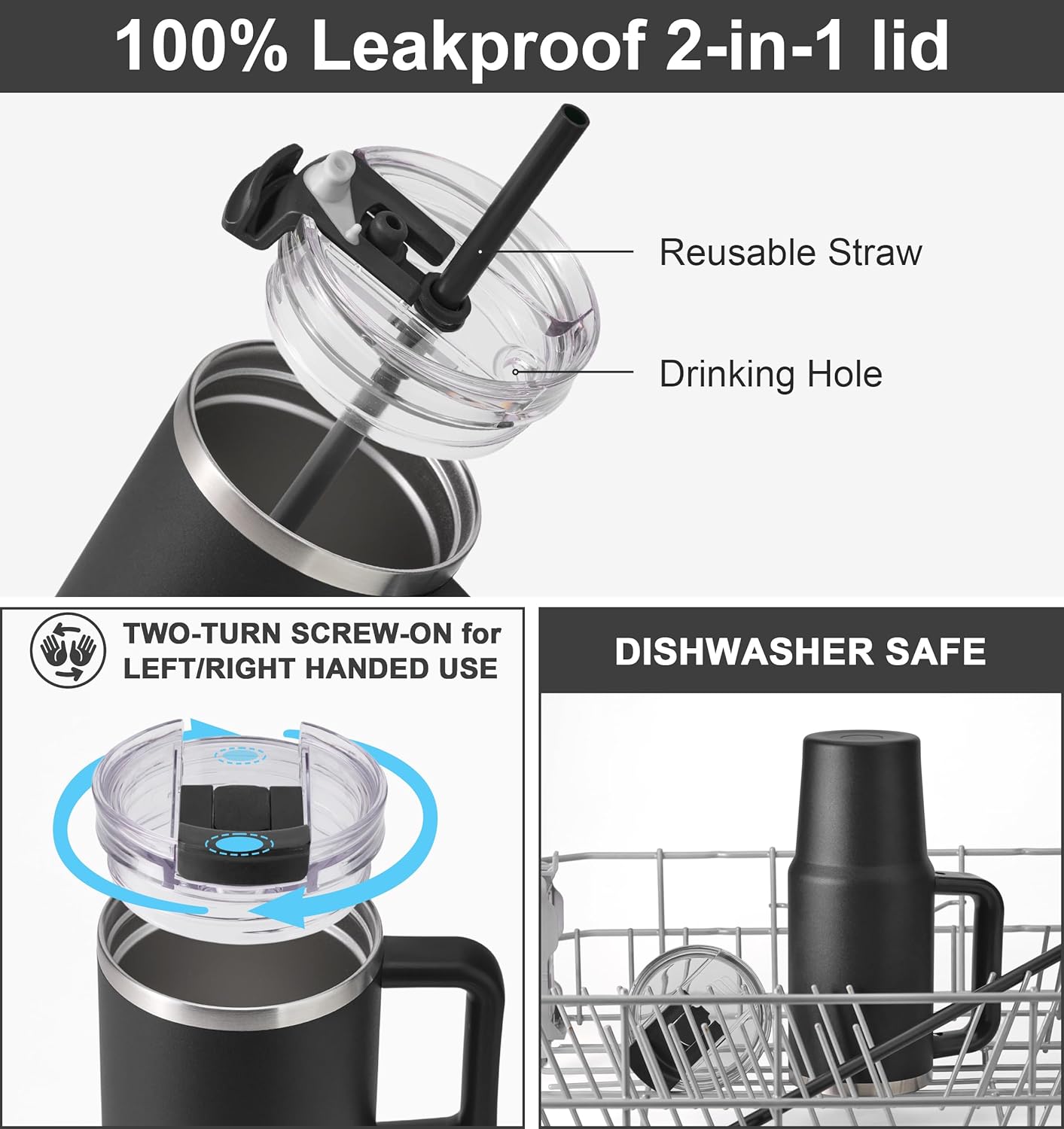 SUNWILL 20 oz Tumbler with Handle and Straw Leak Proof,Travel Coffee Mug with Lid, Stainless Steel Cup Insulated for Office & Gym, Cupholder Friendly, Powder Coated Orchid
