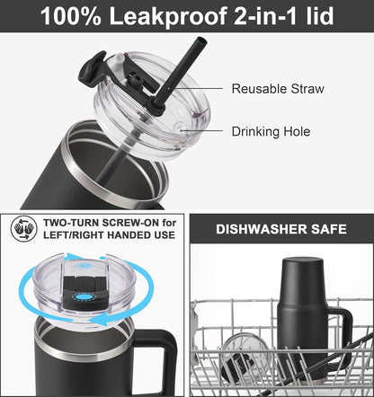 SUNWILL 20 oz Tumbler with Handle and Straw Leak Proof,Travel Coffee Mug with Lid, Stainless Steel Cup Insulated for Office & Gym, Cupholder Friendly, Powder Coated Orchid