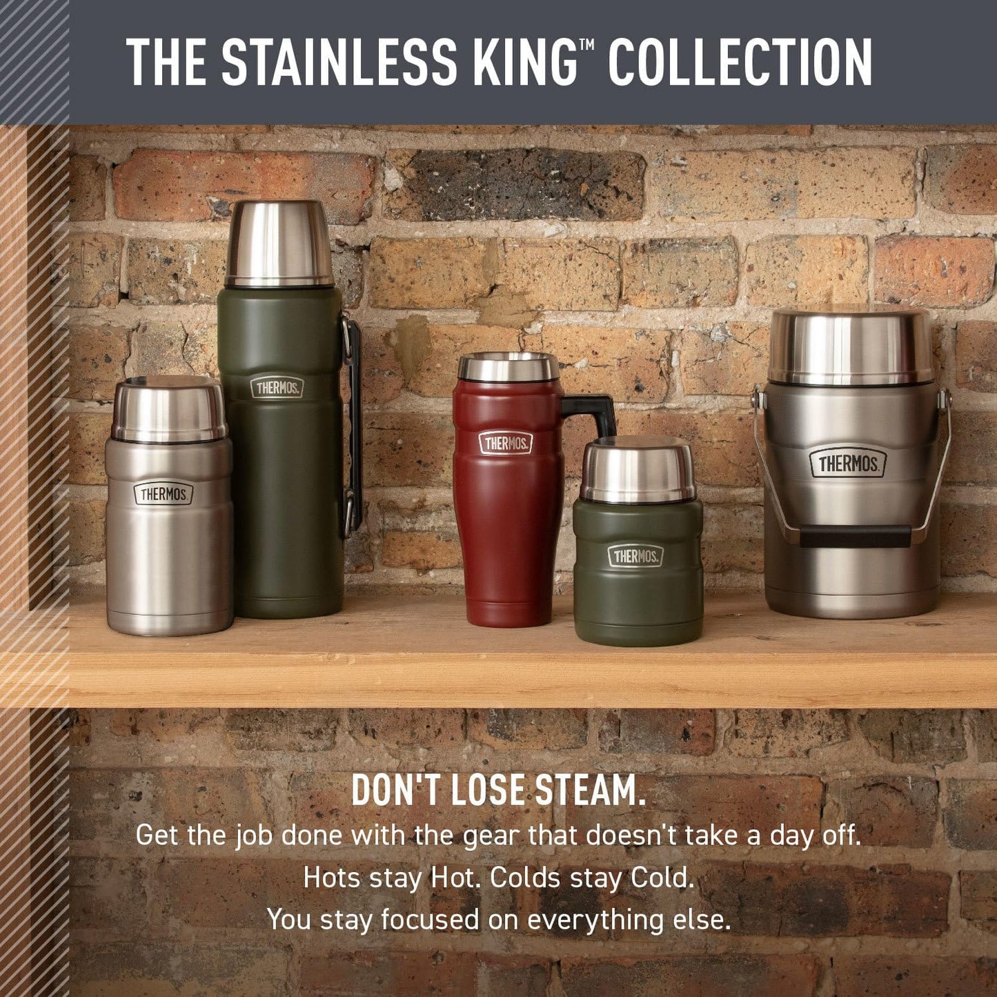 THERMOS Stainless King Vacuum-Insulated Stainless Steel Tumbler - 16oz, Midnight Blue - Insulated Coffee Tumbler for Hot & Cold Drinks - Leak-Proof & Sweat-Proof for Commuting & Traveling