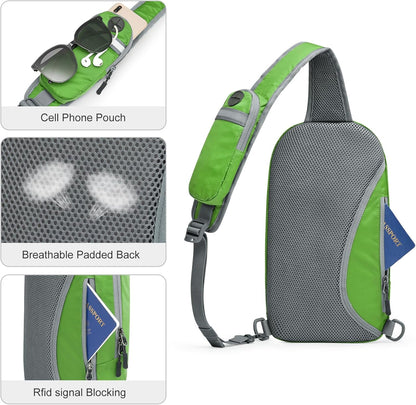 G4Free Sling Bag RFID Blocking Lightweight Crossbody Backpack Chest Shoulder Bag for Travel Sports Running