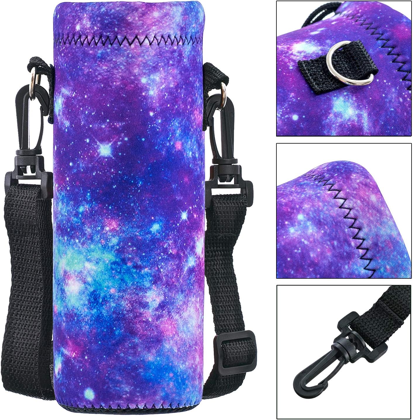 Neoprene 500ML/750ML/1000ML Water Bottle Bag Carrier, Portable Insulated Bottle Sling Holder Case Pouch with Adjustable Shoulder Strap for Men Women Walking Hiking Running