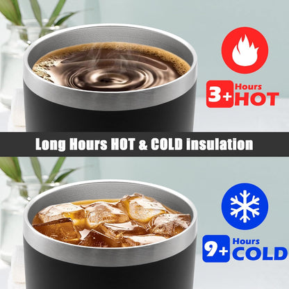 20 oz Tumbler Coffee Travel Tumblers Bulk with Lid Stainless Steel Double Wall Vacuum Insulated Mug Powder Coated Cups fit Car Cupholder for Hot and Cold - Stainless Steel, 4Pack