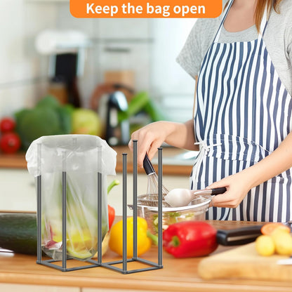 KORRTFID Foldable Bottle Drying Rack, Baby Bottle Drying Rack, Collapsible Cup Draining Holder, Retractable Reusable Storage Bag Dryer with Non-Slip Bottom - Stainless Steels (Silver)
