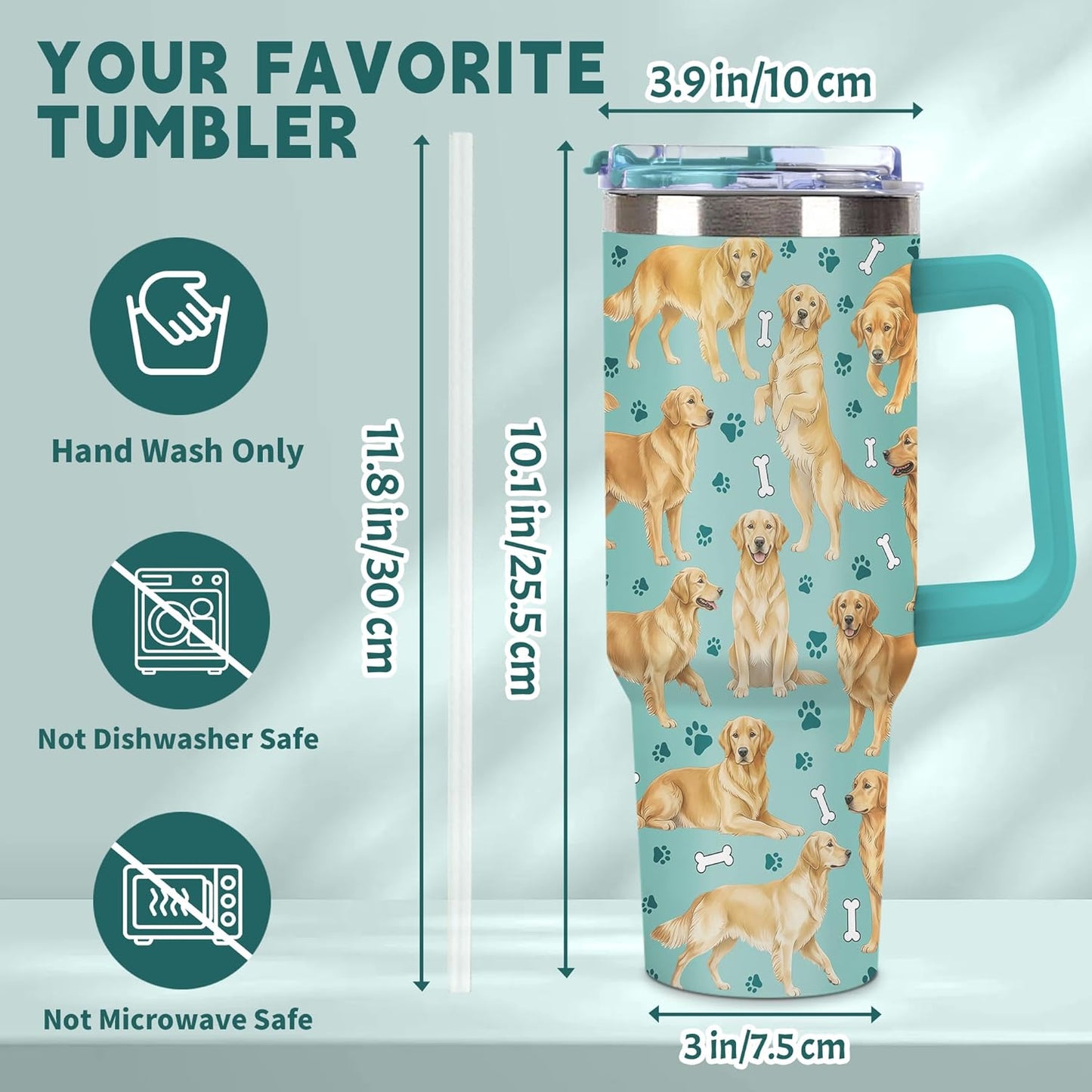 Beagle Gifts for Women Men, 40oz Stainless Steel Insulated Tumbler Travel Cup Mug, Funny and Unique Beagle Gifts for Dog Lover - Colors A