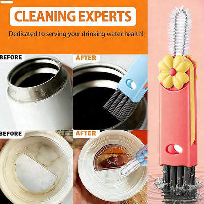 3 in 1 Cup Lid Cleaning Brush - Upgraded Version Cup Lid Brush with Packaging Box, Suitable for All Types of Cups, Bottle Gaps, Portable Travel and Home Kitchen Multifunctional Cleaning Set (3pcs)