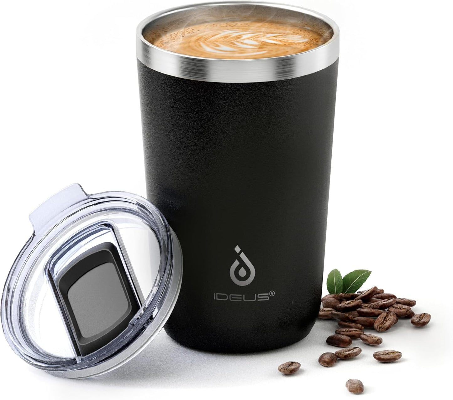 Ideus 20 oz Tumbler, Travel Coffee Mug with Splash Proof Sliding Lid, Double Wall Stainless Steel Vacuum Insulated Coffee Mug for Home and Office, Keep Beverages Hot or Cold, Avocado Green