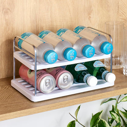 YouCopia UpSpace Water Bottle and Travel Mug Cabinet Organizer, Adjustable Storage Rack for Kitchen Organization, 3-Shelf